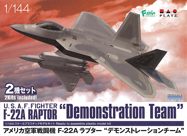 アメリカ空軍戦闘機 F-22A ラプター デモンストレーションチーム プラモデル (プラッツ 1/144 プラスチックモデルキット No.PF-064) 商品画像