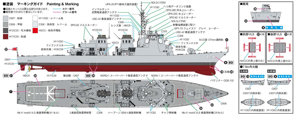 海上自衛隊 イージス護衛艦 DDG-174 きりしま 旗･旗竿･艦名プレート エッチングパーツ付き プラモデル (ピットロード 1/700 スカイウェーブ J シリーズ No.J63NH) 商品画像_1