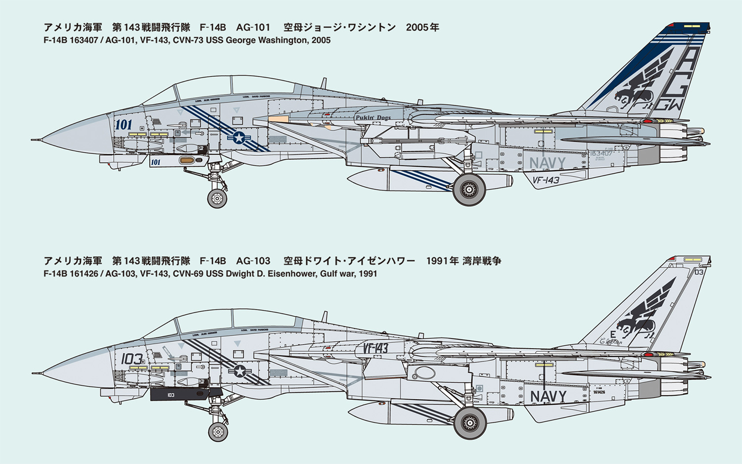 アメリカ海軍 F-14B トムキャット VF-143 ピューキンドッグス プラモデル (ファインモールド 1/72 航空機 No.FF001) 商品画像_1