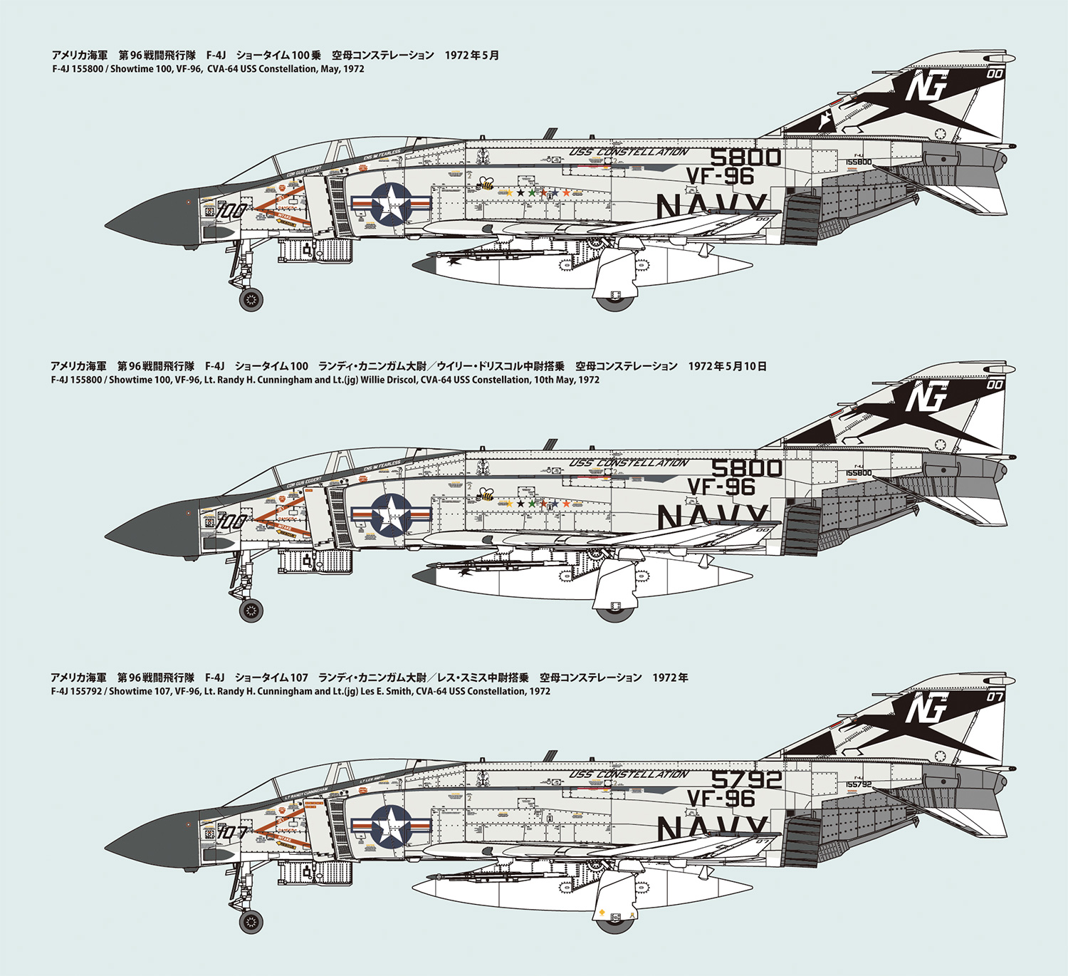 アメリカ海軍 F-4J 戦闘機 VF-96 ショータイム 100 プラモデル (ファインモールド 1/72 航空機 No.FF004) 商品画像_1