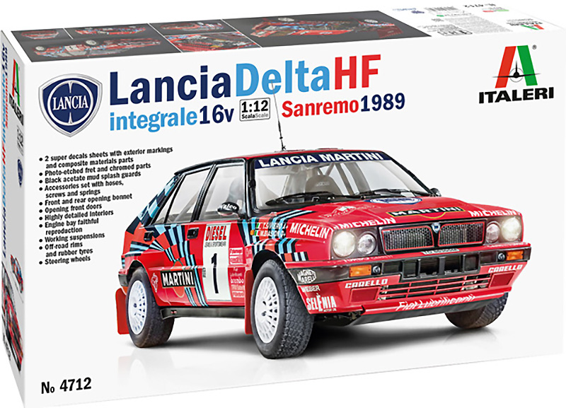 ランチア デルタ HF インテグラーレ 16V 1989 サンレモラリー（日本語対訳補足説明書付属 プラモデル (イタレリ 1/12 カーモデル No.4712) 商品画像