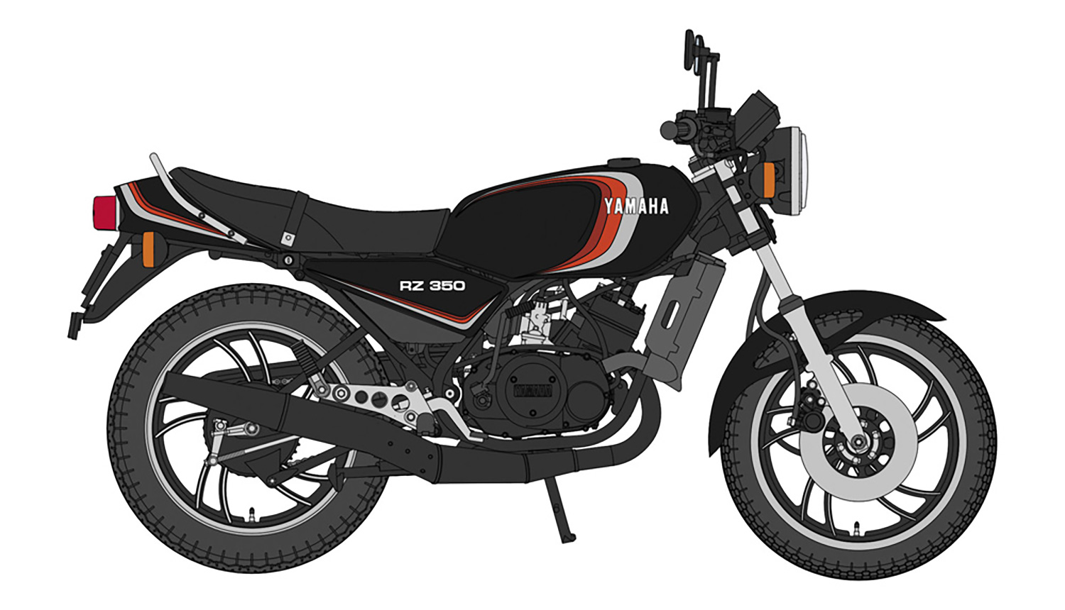 ヤマハ RZ350 (4U0)  (1981) ブラックカラー プラモデル (ハセガワ 1/12 バイク 限定生産 No.21763) 商品画像_1
