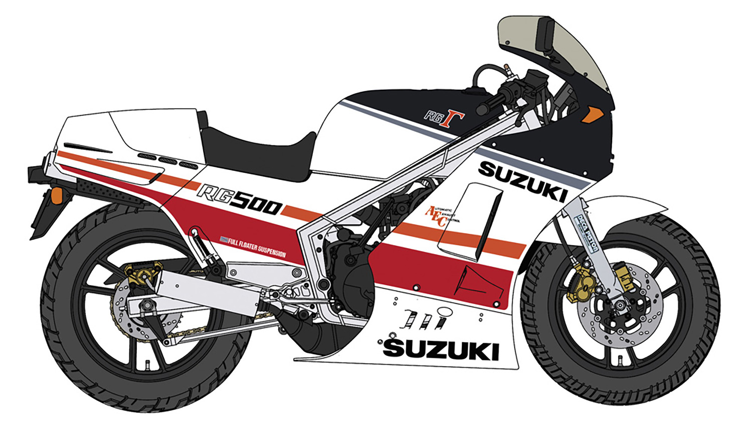 スズキ RG500Γ 後期型 レッド/ホワイトカラー プラモデル (ハセガワ 1/12 バイク 限定生産 No.21764) 商品画像_1