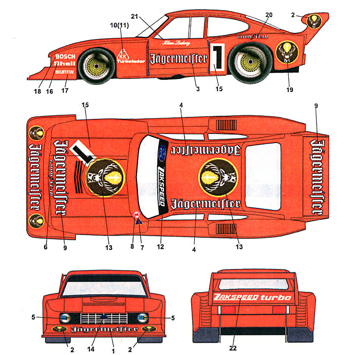 フォード カプリ イエーガーマイスター DRM 1982 デカール (スタジオ27 ツーリングカー/GTカー オリジナルデカール No.DC699C) 商品画像_1