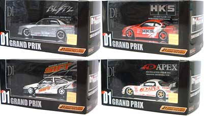 D1グランプリシリーズ 4台セット (No.1-4） ミニカー (ホットワークスレーシングファクトリー 1/64 D1グランプリ シリーズ No.046401～4) 商品画像