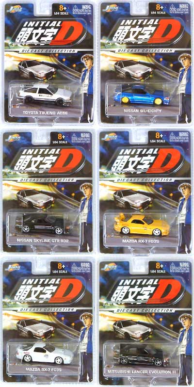 頭文字D ダイキャストコレクション (6台セット） ミニカー (Jada TOYS 頭文字D ダイキャストコレクション No.12007) 商品画像