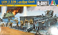 イタレリ 1/35 ミリタリーシリーズ アメリカ海軍 LCM 3 50ft 上陸用舟艇 (フィギュア9体付き）