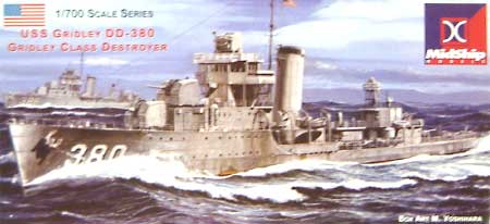 米海軍クレイブン級駆逐艦 DD-380 グリッドリィ プラモデル (ミッドシップモデル 1/700 艦船モデル No.PF001) 商品画像