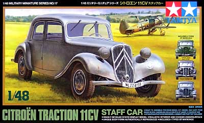 シトロエン 11CV スタッフカー プラモデル (タミヤ 1/48 ミリタリーミニチュアシリーズ No.017) 商品画像