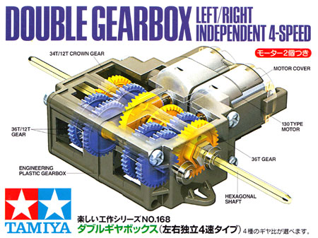 ダブルギアボックス (左右独立4速タイプ） ギヤボックス (タミヤ 楽しい工作シリーズ No.70168) 商品画像