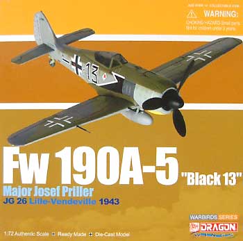 フォッケウルフ Fw190A-5 ブラック13 JG26 J.プリラー 完成品 (ドラゴン 1/72 ウォーバーズシリーズ （レシプロ） No.50095) 商品画像
