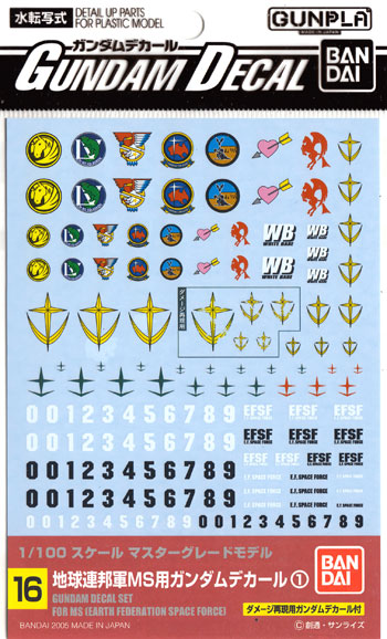 ガンダムデカール MG 地球連邦軍 MS用 ガンダムデカール 1 バンダイ