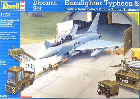 ユーロファイター タイフーン & シェルター/グランドベース & サポート機器 (ジオラマセット） プラモデル (レベル 1/72 飛行機 No.04376) 商品画像