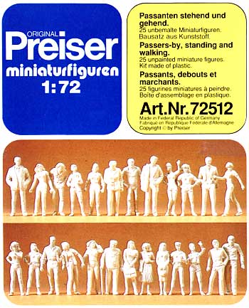 現代民間人セット 立ちポーズ (25体） プラモデル (プライザー 1/72 精密プラ製フィギュア No.72512) 商品画像