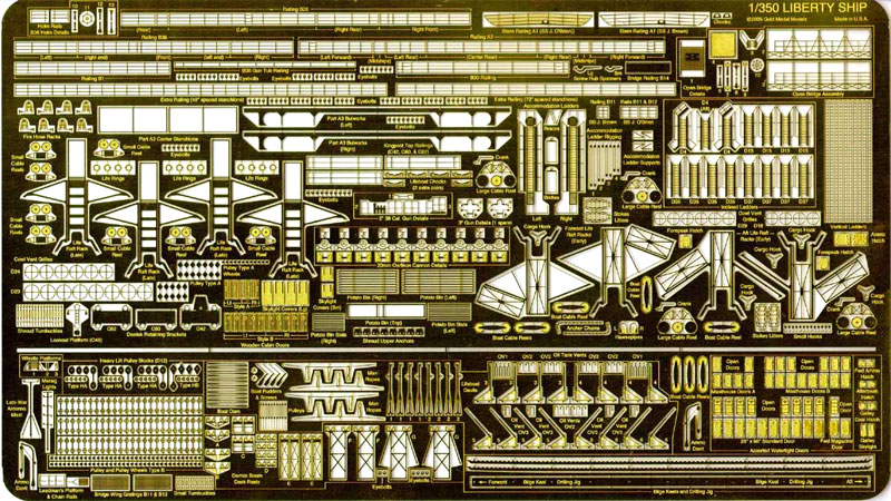 米海軍 輸送艦 リバティーシップ用 エッチング (ゴールドメダルモデルズ 1/350 艦船用エッチングパーツシリーズ No.GM-3531) 商品画像_1