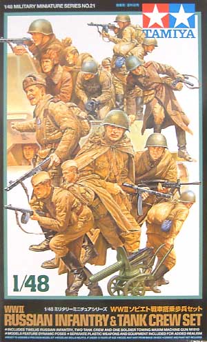 WW2 ソビエト戦車搭乗歩兵セット プラモデル (タミヤ 1/48 ミリタリーミニチュアシリーズ No.021) 商品画像