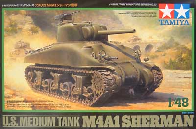 アメリカ M4A1 シャーマン戦車 プラモデル (タミヤ 1/48 ミリタリーミニチュアシリーズ No.023) 商品画像