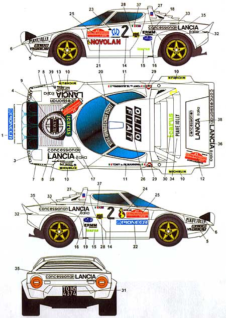 ランチア ストラトス CONCESSIONARI LANCIA サンレモ '79 デカール (スタジオ27 ラリーカー オリジナルデカール No.DC564C) 商品画像_2