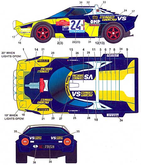 ランチア ストラトス オリオ・フィアット '80 デカール (スタジオ27 ラリーカー オリジナルデカール No.DC567C) 商品画像_2