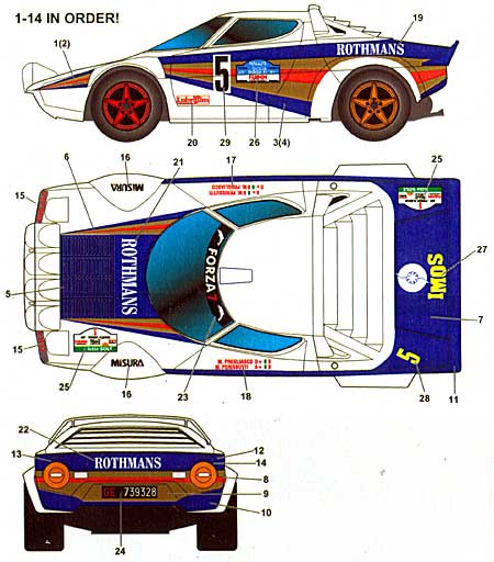 ランチア ストラトス Rothmans タルガフロリオ '81 デカール (スタジオ27 ラリーカー オリジナルデカール No.DC574C) 商品画像_2