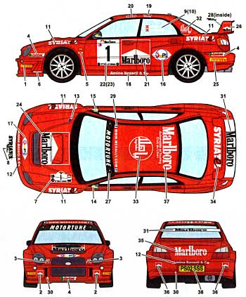 スバル インプレッサ MARLBORO WRC '03 デカール (スタジオ27 ラリーカー オリジナルデカール No.DC657C) 商品画像_2