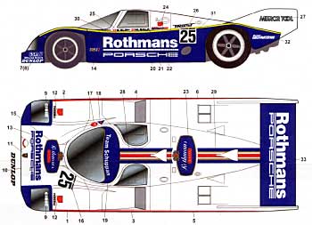 ポルシェ 962C ロスマンズ JSPC '88 デカール (スタジオ27 ツーリングカー/GTカー オリジナルデカール No.DC450C) 商品画像_2