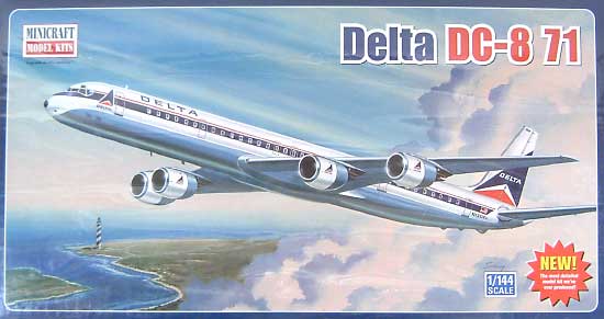 デルタ航空 DC-8 71 プラモデル (ミニクラフト 1/144 旅客機プラスチックモデルキット No.14521) 商品画像