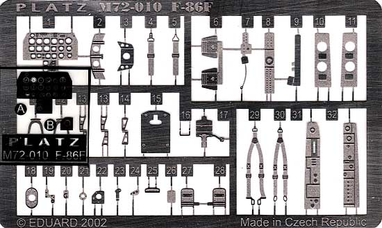 航空自衛隊 F-86用 エッチングパーツ エッチング (プラッツ 1/72 アクセサリーパーツ No.M72-010) 商品画像_1