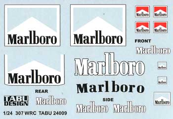 プジョー 307 WRC対応 Marlboro タバコデカール デカール (タブデザイン 1/24 デカール No.TABU-24009) 商品画像