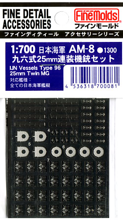 日本海軍 96式25mm連装機銃セット エッチング (ファインモールド 1/700 ファインデティール アクセサリーシリーズ （艦船用） No.AM-008) 商品画像