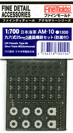 日本海軍 96式25mm3連装機銃 (防盾付） エッチング (ファインモールド 1/700 ファインデティール アクセサリーシリーズ （艦船用） No.AM-010) 商品画像