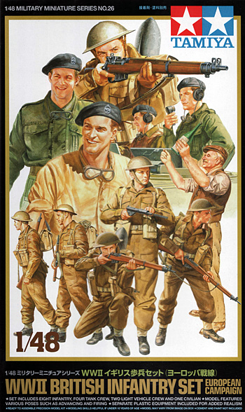 WW2 イギリス歩兵セット (ヨーロッパ戦線） プラモデル (タミヤ 1/48 ミリタリーミニチュアシリーズ No.026) 商品画像