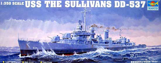 USS フレッチャー級駆逐艦 ザ・サリバンズ (DD-537） プラモデル (トランペッター 1/350 艦船シリーズ No.05304) 商品画像