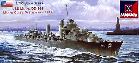 米海軍 マハン級駆逐艦 DD364 マハン 1942 プラモデル (ミッドシップモデル 1/700 艦船モデル No.PF009) 商品画像