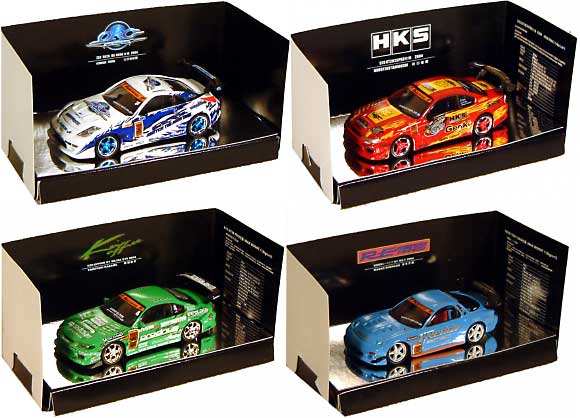 D1グランプリシリーズ 2004年仕様 (4台セット） ミニカー (ホットワークスレーシングファクトリー 1/64 D1グランプリ シリーズ) 商品画像_2