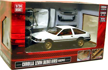 AE86 カローラレビン 前期型 (白×黒） ミニカー (DISM ダイキャスト メカニカルモデル No.0074244) 商品画像