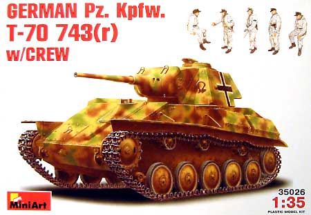 Pz.Kpfw. T-70 743(r） 戦車兵付 プラモデル (ミニアート 1/35 WW2 ミリタリーミニチュア No.35026) 商品画像