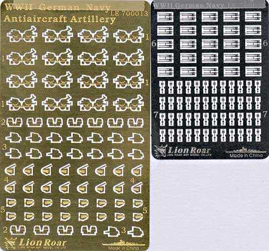 WW2 ドイツ海軍用 6 20mm対空機銃 (Flak35）(4MG C/38） エッチング (ライオンロア 1/700 艦船用エッチングパーツ No.LE700013) 商品画像_2