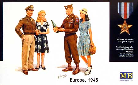 アメリカ軍兵士 & 民間人女性 V-DAY (Europe 1945） プラモデル (マスターボックス 1/35 ミリタリーミニチュア No.MB3514) 商品画像