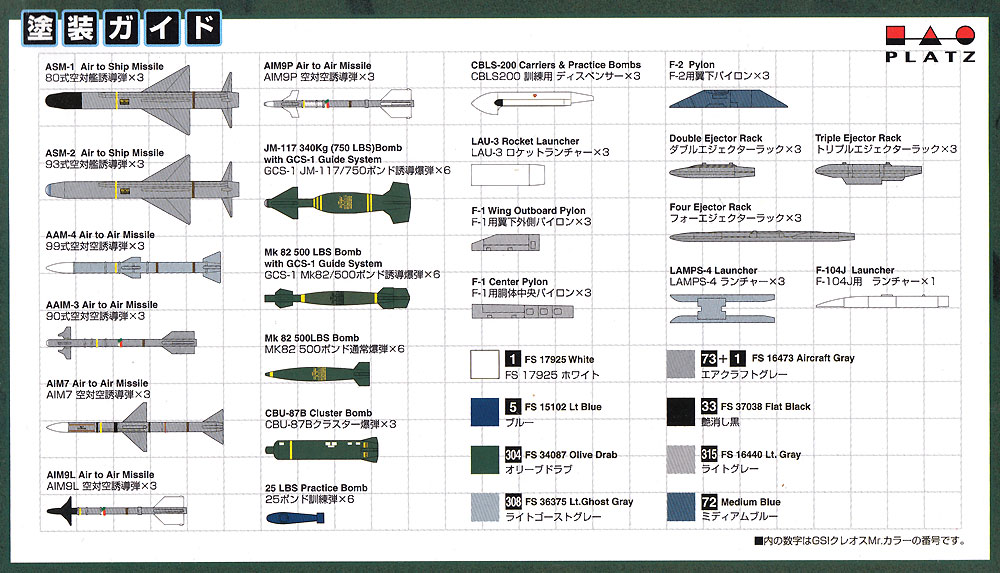 航空自衛隊機用ウエポンセット プラモデル (プラッツ 1/144 自衛隊機シリーズ No.PF-009) 商品画像_2