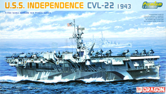 U.S.S. インディペンデンス CVL-22 1943 プラモデル (ドラゴン 1/700 Modern Sea Power Series No.7054) 商品画像