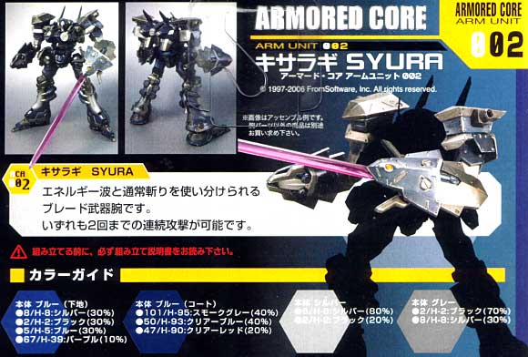 アームユニット 002 キサラギ SYURA (ブルーメタリック） プラモデル (コトブキヤ アーマード・コア アームユニット シリーズ No.AA003) 商品画像_2