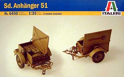 アンハンガー 運搬トレーラー (Sd.Anhanger 51） プラモデル (イタレリ 1/35 ミリタリーシリーズ No.6450) 商品画像