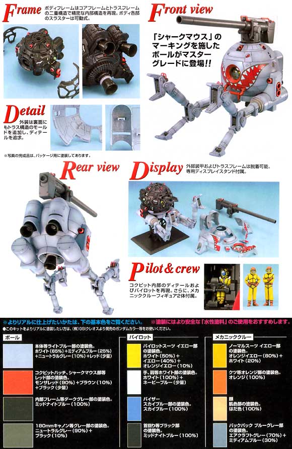 RB-79 ボール シャークマウスマーキング仕様 プラモデル (バンダイ MG (マスターグレード) No.0145381) 商品画像_2