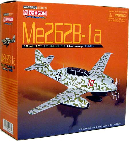 メッサーシュミット Me262B-1a 10./NJG11 赤の10 ドイツ 1945 完成品 (ドラゴン 1/72 ウォーバーズシリーズ （レシプロ） No.50267) 商品画像