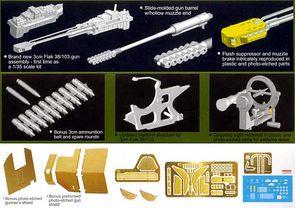 ドイツ 3cm対空砲 (Flak38/103） w/トレーラー プラモデル (ドラゴン 1/35 '39-'45 Series No.6353) 商品画像_2