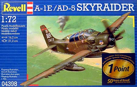 A-1E/AD-5 スカイレーダー プラモデル (レベル 1/72 飛行機 No.04398) 商品画像