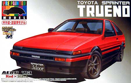 AE86スプリンタートレノ 前期型 赤/黒 プラモデル (アオシマ 1/24 プリペイントモデル シリーズ No.002) 商品画像