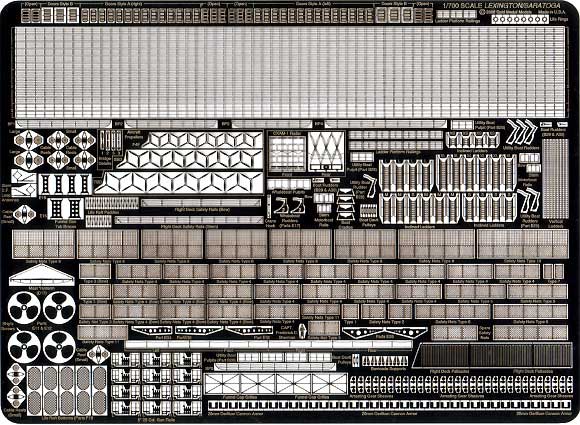 WW2 米海軍空母 レキシントン級用 エッチング (ゴールドメダルモデル 1/700 艦船用エッチングパーツシリーズ No.PE-039) 商品画像_2