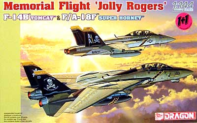 F/A-18F & F-14B VFA-103 ジョリーロジャース プラモデル (ドラゴン 1/144 ウォーバーズ （プラキット） No.4591) 商品画像